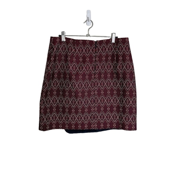 Loft Burgundy Aztec Skirt 10 - Picture 2 of 5